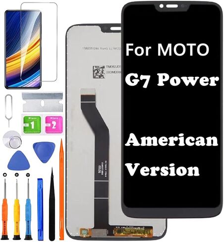 Screen Replacement for Motorola Moto G7 Power (US Version) XT1955-5 XT1955-6 LCD Display Touch Digitizer Assembly 6.2" 157mm (Black) + Tools in Saudi Arabia