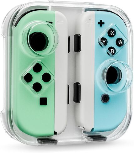 حافظة تخزين TYUANDOUER لجهاز Switch Joy-Con، صندوق حماية لوحدة التحكم في التبديل متوافق مع Nintendo Switch/OLED Joy-Con، حافظة شفافة محمولة لجهاز JoyCon مع إغلاق مغناطيسي ووسادة سيليكون - أبيض in Kuwait