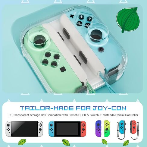 حافظة تخزين TYUANDOUER لجهاز Switch Joy-Con، صندوق حماية لوحدة التحكم في التبديل متوافق مع Nintendo Switch/OLED Joy-Con، حافظة شفافة محمولة لجهاز JoyCon مع إغلاق مغناطيسي ووسادة سيليكون - أبيض in Kuwait