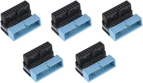 5PCS USB 3.0 19-Pin Motherboard Connector Internal Header, Male to Female Extension Adapter Down Angled 90 Degree for Motherboard Mainboard, Multi-Layer Circuit Board Connection. in Saudi Arabia