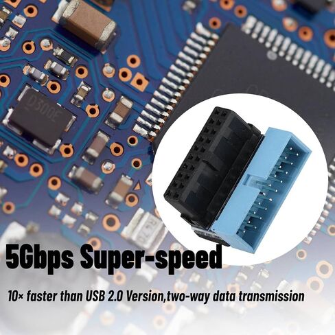 5PCS USB 3.0 19-Pin Motherboard Connector Internal Header, Male to Female Extension Adapter Down Angled 90 Degree for Motherboard Mainboard, Multi-Layer Circuit Board Connection. in Saudi Arabia