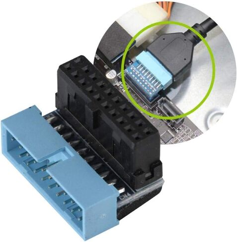 5PCS USB 3.0 19-Pin Motherboard Connector Internal Header, Male to Female Extension Adapter Down Angled 90 Degree for Motherboard Mainboard, Multi-Layer Circuit Board Connection. in Saudi Arabia