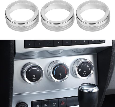 for 2007-2012 Dodge Nitro, for 2007-2012 Jeep Liberty, Air Conditioner Button Trim Cover Ring (Silver) in Saudi Arabia