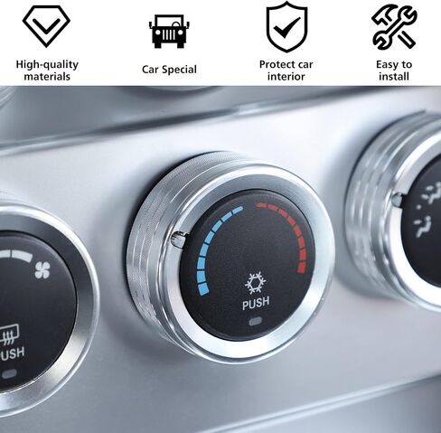 for 2007-2012 Dodge Nitro, for 2007-2012 Jeep Liberty, Air Conditioner Button Trim Cover Ring (Silver) in Saudi Arabia
