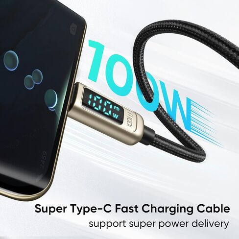 mcdodo USB C to USB C Cable 4ft Type C Charger Fast Charging Cable 100W with LED Display C Type Fast Charging Cable Nylon Braided USB-C Cord in Saudi Arabia