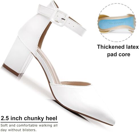 Weyuysfe Women Pumps Shoes Closed Toe Heels for Women Party Wedding Fashion Shoes Dress Shoes for Women Black White High Heels 2.5 Inch in Saudi Arabia
