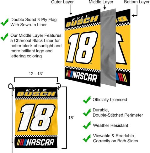 Kyle Busch Double Sided Garden Banner Flag in Saudi Arabia