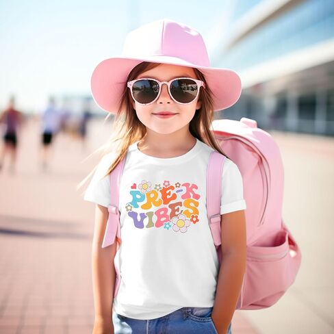 قمصان ما قبل رياض الأطفال طفل فتاة ما قبل K رسالة طباعة تي شيرت العودة إلى المدرسة بلايز أزهار لطيفة مرحلة ما قبل المدرسة تي شيرت in Kuwait