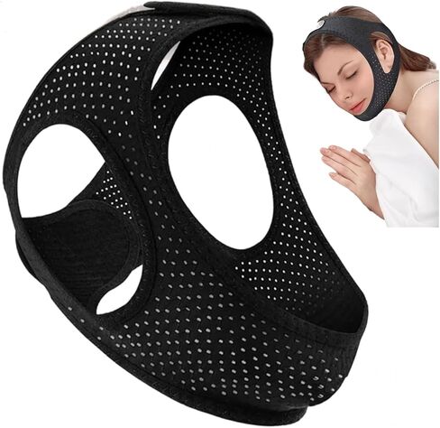حزام الذقن المضاد للشخير لمستخدمي CPAP، شرائط الذقن لتقليل الشخير، محلول إيقاف الشخير، أجهزة ضغط مرنة مضادة للشخير، شعر على العصا، لا يبهت، نوم مريح وصديق للبشرة in Saudi Arabia