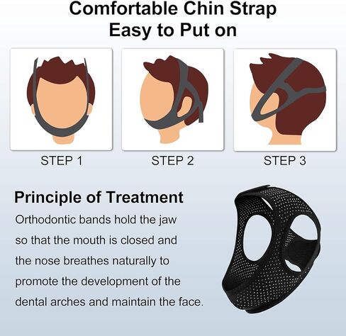 حزام الذقن المضاد للشخير لمستخدمي CPAP، شرائط الذقن لتقليل الشخير، محلول إيقاف الشخير، أجهزة ضغط مرنة مضادة للشخير، شعر على العصا، لا يبهت، نوم مريح وصديق للبشرة in Saudi Arabia
