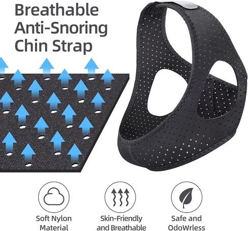 حزام الذقن المضاد للشخير لمستخدمي CPAP، شرائط الذقن لتقليل الشخير، محلول إيقاف الشخير، أجهزة ضغط مرنة مضادة للشخير، شعر على العصا، لا يبهت، نوم مريح وصديق للبشرة in Saudi Arabia