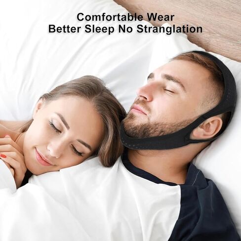 حزام الذقن المضاد للشخير لمستخدمي CPAP، شرائط الذقن لتقليل الشخير، محلول إيقاف الشخير، أجهزة ضغط مرنة مضادة للشخير، شعر على العصا، لا يبهت، نوم مريح وصديق للبشرة in Saudi Arabia