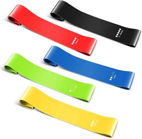 Exercise Bands Set,Resistance Exercise with Instruction Guide and Carry Bag - Set of 5 Fitness Elastic Bands for Working Out, Exercise,Gym,Training,Yoga in Saudi Arabia
