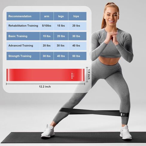 Exercise Bands Set,Resistance Exercise with Instruction Guide and Carry Bag - Set of 5 Fitness Elastic Bands for Working Out, Exercise,Gym,Training,Yoga in Saudi Arabia