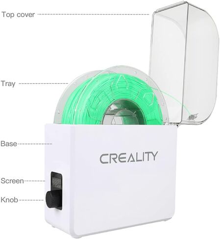 صندوق مجفف خيوط Creality الأصلي، حامل مجفف جاف يحافظ على الجفاف لجهاز Ender 3 V2، CR10 CR10S وغيرها من وحدات تخزين خيوط الطابعة ثلاثية الأبعاد (قابس الولايات المتحدة) in Saudi Arabia