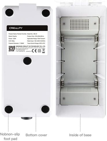 صندوق مجفف خيوط Creality الأصلي، حامل مجفف جاف يحافظ على الجفاف لجهاز Ender 3 V2، CR10 CR10S وغيرها من وحدات تخزين خيوط الطابعة ثلاثية الأبعاد (قابس الولايات المتحدة) in Saudi Arabia