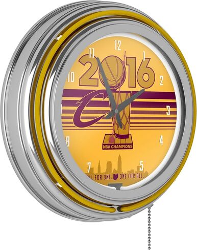 Cleveland Cavaliers 2016 NBA Champions Chrome Double Rung Neon Clock in Saudi Arabia