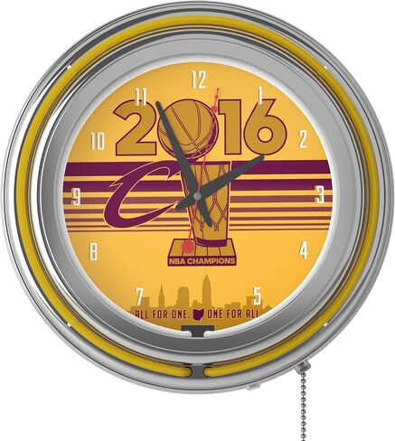 Cleveland Cavaliers 2016 NBA Champions Chrome Double Rung Neon Clock in Saudi Arabia
