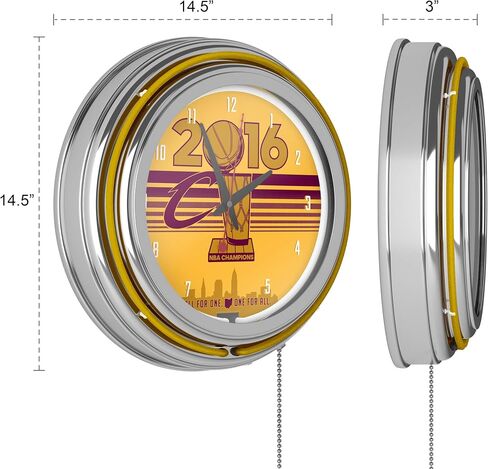 Cleveland Cavaliers 2016 NBA Champions Chrome Double Rung Neon Clock in Saudi Arabia