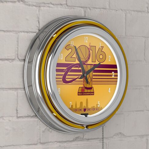 Cleveland Cavaliers 2016 NBA Champions Chrome Double Rung Neon Clock in Saudi Arabia