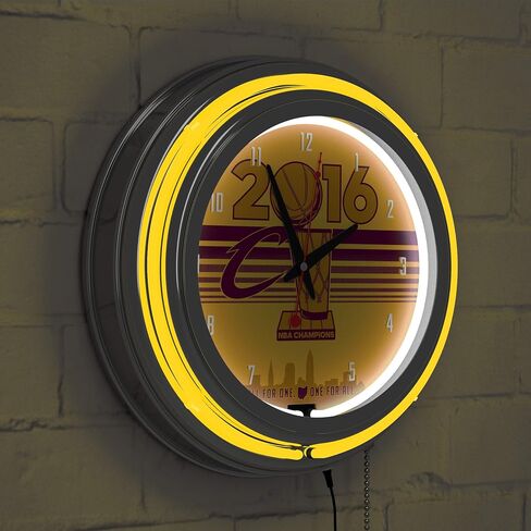 Cleveland Cavaliers 2016 NBA Champions Chrome Double Rung Neon Clock in Saudi Arabia