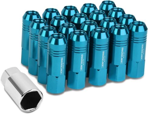 DNA MOTORING LN-ZTL-9022-125-BK 20Pcs M12 x 1.25 Aluminum Alloy Open End Wheel Lug Nuts w/Deep Drive Extension, 20mm OD/60mm H, Black in Saudi Arabia