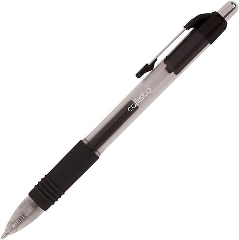 أقلام جل قابلة للسحب ذات قبضة ناعمة من Office Depot، نقطة دقيقة جدًا، 0.5 مم، أسطوانة سوداء شفافة، حبر أسود، عبوة مكونة من 12 قلمًا in Saudi Arabia
