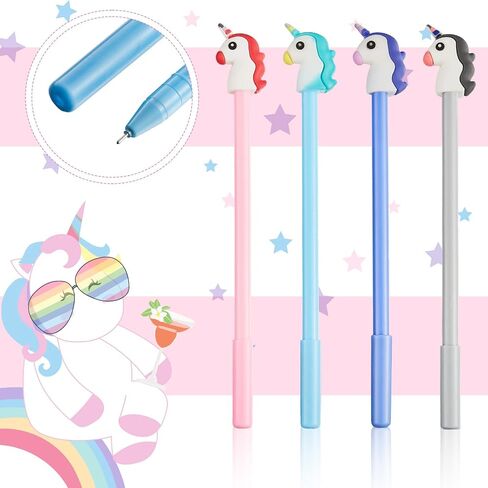 9 Pcs Unicorn Pen Set with Case Rainbow Unicorn Pens for Girls Plush Unicorn Pencil Case Fun Unicorn Multicolor Pen Kids Cute Gel Ink Pens Cartoon Unicorn Rollerball Pens for School Office Supplies in Saudi Arabia