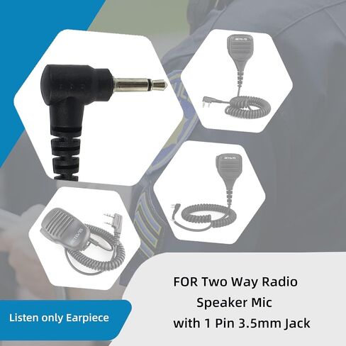 Retevis Speaker Mic Earpiece, 3.5mm Listen only earpiece, Compatible with Motorola Kenwood Retevis Speaker Mic, Coil Tube Design, for Police Security and Law Enforcement Use(4 Pack) in Saudi Arabia