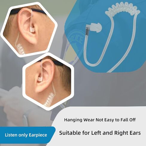 Retevis Speaker Mic Earpiece, 3.5mm Listen only earpiece, Compatible with Motorola Kenwood Retevis Speaker Mic, Coil Tube Design, for Police Security and Law Enforcement Use(4 Pack) in Saudi Arabia