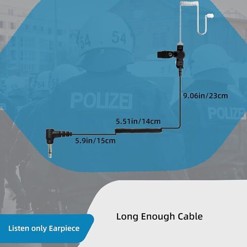 Retevis Speaker Mic Earpiece, 3.5mm Listen only earpiece, Compatible with Motorola Kenwood Retevis Speaker Mic, Coil Tube Design, for Police Security and Law Enforcement Use(4 Pack) in Saudi Arabia