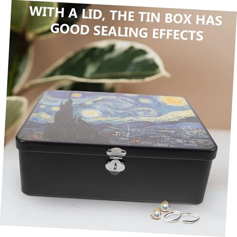 Box Storage Tin Box with Lock Secret Storage Box Storage Cubes with Lid Safe Small Jewelry Organizer Box Cookie Containers Storage Box with Lid Tinplate Can Vintage Storage Box Key in Saudi Arabia