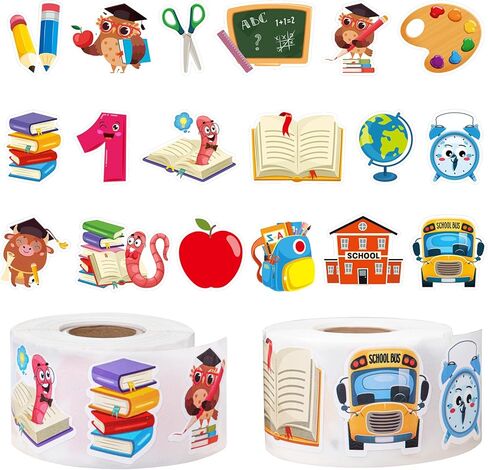 1000pcs 2 Rolls Kindergarten Graduation Sticker, 18 Designs Preschool Stickers Cartoon Teacher Reward Sticker Good Job Labels for Kids Toddlers Students Crafts School Classroom Party Supplies in Saudi Arabia