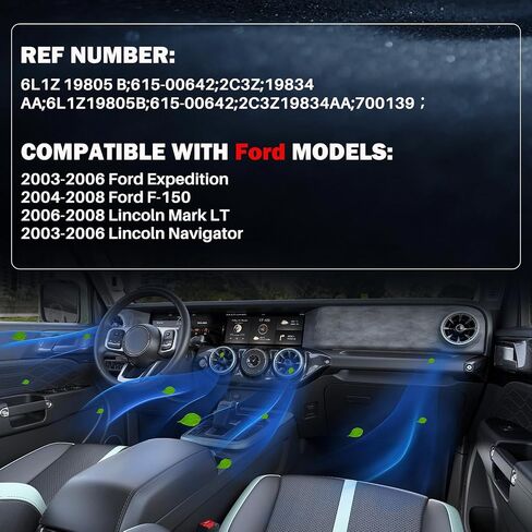 مجموعة محرك منفاخ سخان HVAC 700139 لسيارة Ford Expedition 2003-2006، لينكولن نافيجيتور، تناسب 2004-2008 Ford F-150، F-250 Super Duty، 2006-2008 Mark LT، يستبدل 75859,6L1Z19805B in Saudi Arabia