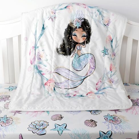 3PCS Crib Bedding Set Baby Minky Blanket Nursery Bed Skirt Set for Baby Girls & Boys (African Forests) in Saudi Arabia