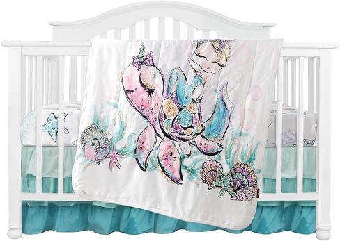 3PCS Crib Bedding Set Baby Minky Blanket Nursery Bed Skirt Set for Baby Girls & Boys (African Forests) in Saudi Arabia