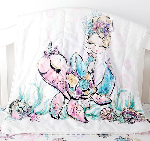 3PCS Crib Bedding Set Baby Minky Blanket Nursery Bed Skirt Set for Baby Girls & Boys (African Forests) in Saudi Arabia