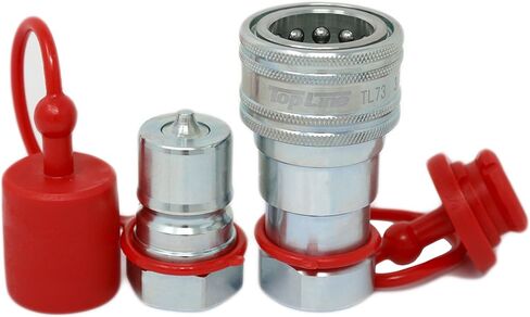 TL73 3/4 "NPT مجموعة المقرنة الهيدروليكية الموضوع ISO 7241-B 3/4" الجسم Poppet Bobcat انزلاقية التوجيه اقتران مع قبعات الغبار in Saudi Arabia