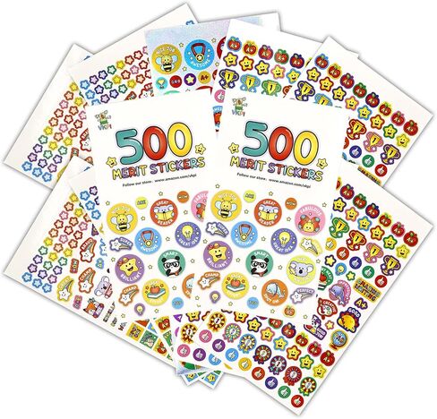 1000+ Pieces Rewards Stickers for Students, Teacher Encouraging Stickers School Classroom Supplies, Incentive Words Cute Animal Motivational Sticker, Potty Training Sticker for Kids, White Cover in Saudi Arabia