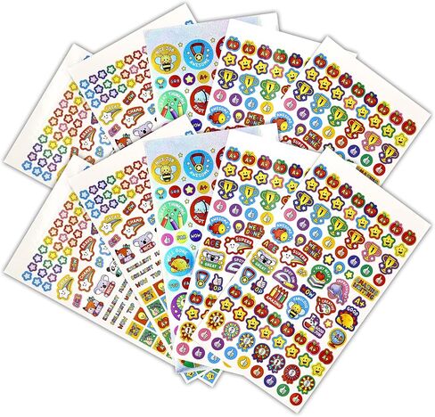 1000+ Pieces Rewards Stickers for Students, Teacher Encouraging Stickers School Classroom Supplies, Incentive Words Cute Animal Motivational Sticker, Potty Training Sticker for Kids, White Cover in Saudi Arabia