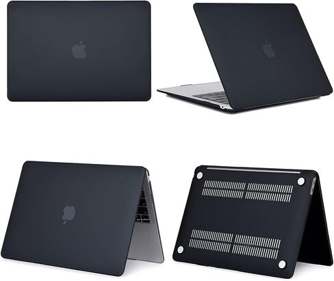 حافظة T Tersely لجهاز MacBook Air 13 بوصة 2020 2019 2018 الإصدار A2337 M1 A2179 A1932، غطاء بلاستيكي صلب وغطاء لوحة المفاتيح متوافق مع MacBook Air 13 بوصة مع شاشة Retina - أسود in Saudi Arabia