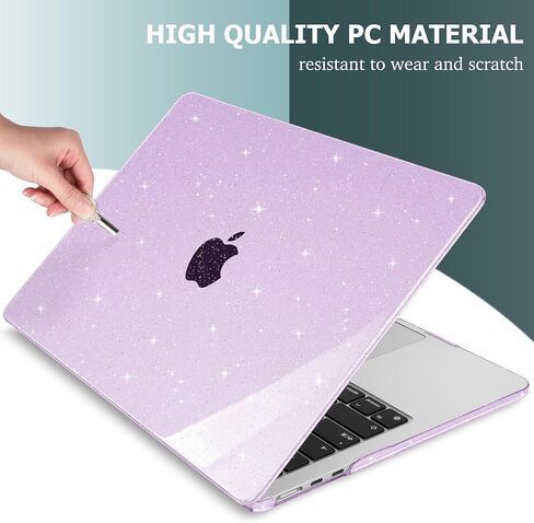 Case Compatible with MacBook Air 13.6 inch 2022 2023 2024 Release M3 A3113 M2 A2681, Plastic Hard Shell Case with Keyboard Cover for MacBook Air 13.6 inch, Black Glitter in Saudi Arabia