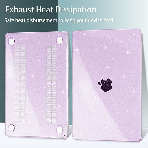 Case Compatible with MacBook Air 13.6 inch 2022 2023 2024 Release M3 A3113 M2 A2681, Plastic Hard Shell Case with Keyboard Cover for MacBook Air 13.6 inch, Black Glitter in Saudi Arabia