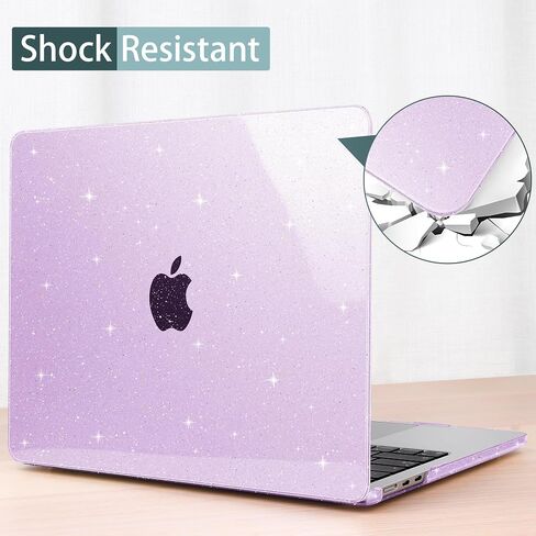Case Compatible with MacBook Air 13.6 inch 2022 2023 2024 Release M3 A3113 M2 A2681, Plastic Hard Shell Case with Keyboard Cover for MacBook Air 13.6 inch, Black Glitter in Saudi Arabia