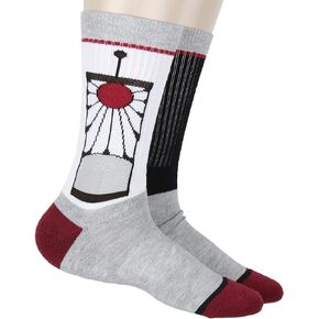 Bioworld Demon Slayer Men's Manga Anime Tanjiro Kamado Hanafuda Earring Design Athletic Crew Socks