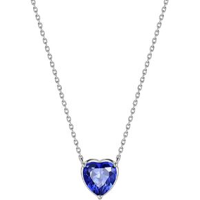 Aurora Tears 925 Sterling Silver 12 Birthstone Hearts Jewelry Women Crystal Wedding/Engagement/Bridal Heart Necklace/Earring/Ring/Bracelet Sets Jewellery