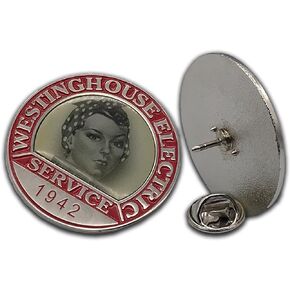 Rosie the Riveter Collar Pin, Authentic Style We Can Do It! Employment Pin, Historically Accurate WW2-Style Enamel Collar Pin, Includes Gift Box