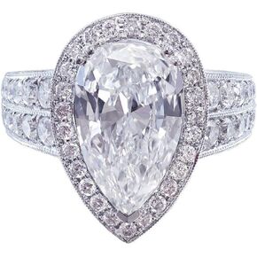 925 Sterling Silver Exquisite Large Drop Shaped Zircon Ladies Ring Female Diamond Ring Zircon Ring Female Jewelry Found Earrings (US Code 9)