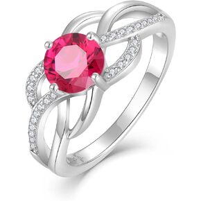 YL Celtic Knot Rings 925 Sterling Silver Twisted Ring Cubic Zirconia Infinity Statement Rings for Women