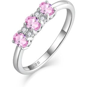JIWOY Stackable Rings Sterling Silver Ring for Women Clear Birthstones Wedding Rings Engagement Jewelry